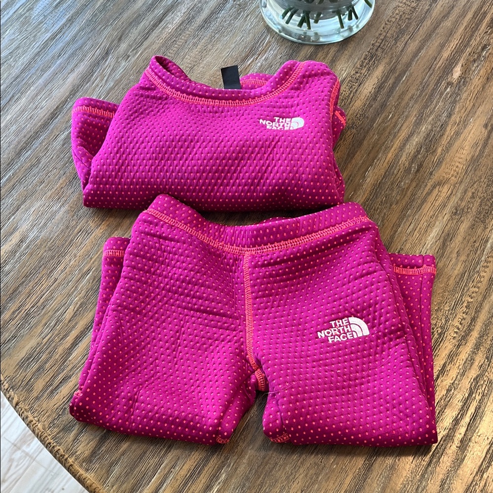 The North Face Kids Matching Set - Fuchsia with Pink Dot Accents